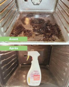 Avant/Après utilisation du Dégraissant surpuissant Liquide FRX