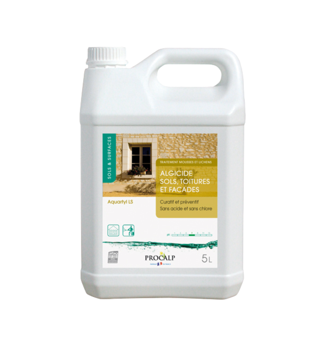 Bidon d'Algicide sols, toitures et façades en 5 Litres
